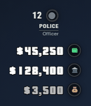 Money: count-up, floating delta and ring